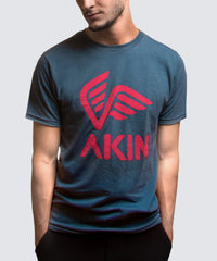 T-Shirt - Blue with Red Logo