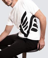 T-Shirt - White with Black Oversized Logo